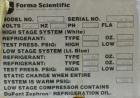 Used Forma Scientific Ultra Low Temperature Upright Freezer, Model 8200UL, Approximate 13 Cubic Foot. Chamber measures 22