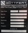 Used Gottfert Capillary Rheometer, Model 012.01, Series 1000. Approximate 9.5 mm diameter x 200 mm long test barrel, rated up to 400 Degrees C, 10 kn test force. Includes a Rheotens electronic tensil...