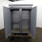 Used Hobart Two Section Medium Temperature Refrigerator, Model Q2. 48.9 Cubic feet capacity, approximate interior dimension 50-1/2