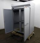 Used Hobart Two Section Medium Temperature Refrigerator, Model Q2. 48.9 Cubic feet capacity, approximate interior dimension 50-1/2
