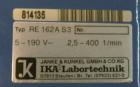 Used IKA 0.25 Gallon Laboratory Reactor System consisting of: (1) Ika Stirrer, model RE 162/P, 2.5-400 rpm. Includes an IKA RE 162E S5 controller. (1) IKA Anchor stirrer with PTFE scraper, model LR-1...