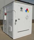 Used Safety Storage Inc Safety Storage Building, Model 0808-4FRE-C. Internal 73’’ wide x 73’’ deep x approximately 84’’ tall. 48’’ wide roller conveyor section, steel floor grating, approximate 332 g...