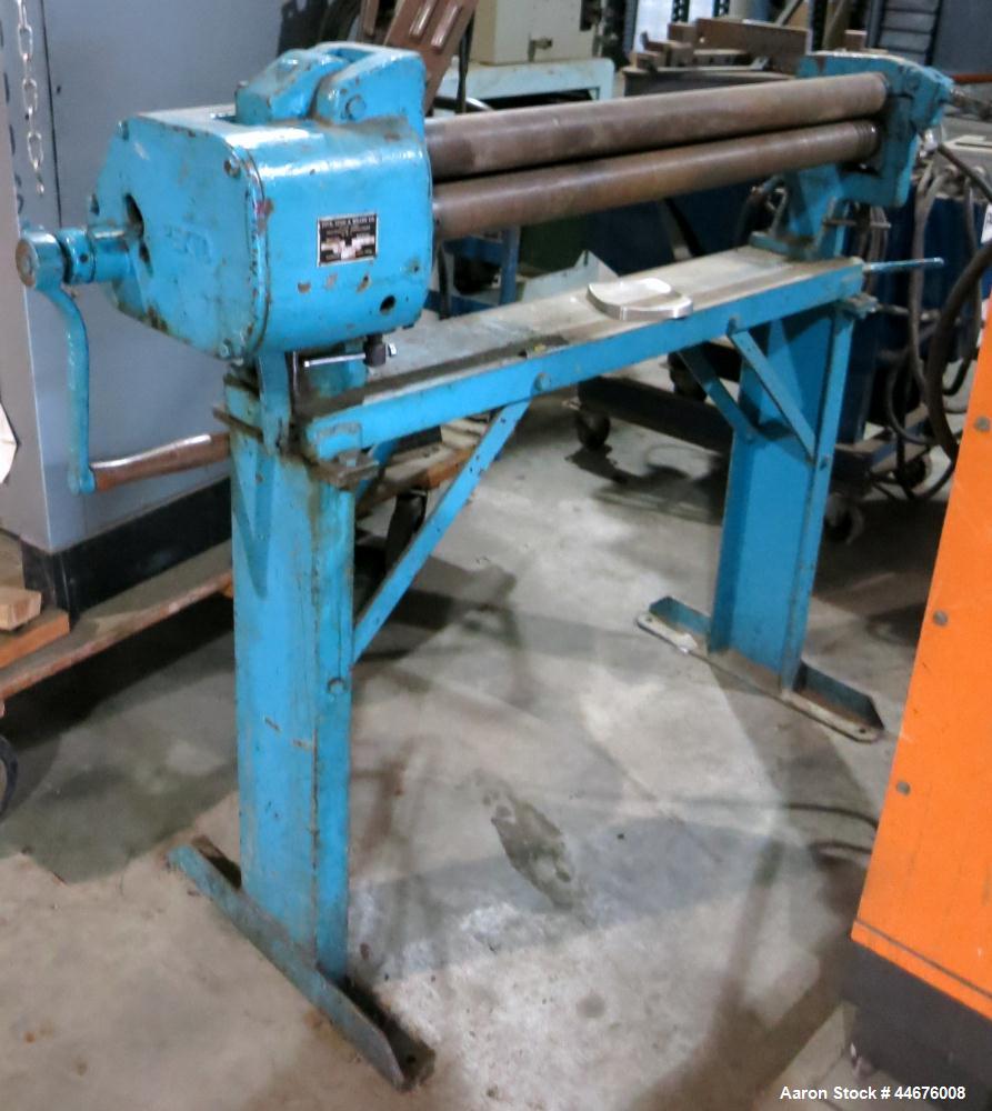 Used Peck Stow & Wilcox Co. 36" Sheet Roll Bender, Model # 390-D, Serial # 48.  Capacity, 16-18 Soft Steel.