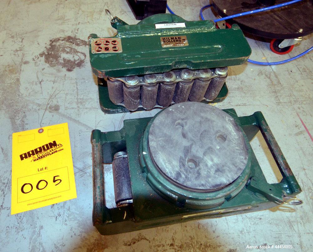 Used (1) Lot of (2) Hilman Rollers 10 Ton Machinery Moving Rollers, Model N10-SLP. Serial #s 99100756/99100757.