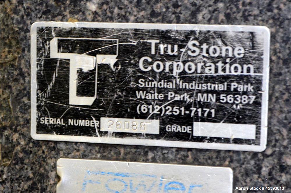 Used- Tru-Stone 5' x 7' granite surface plate c/w stand, serial#20088.