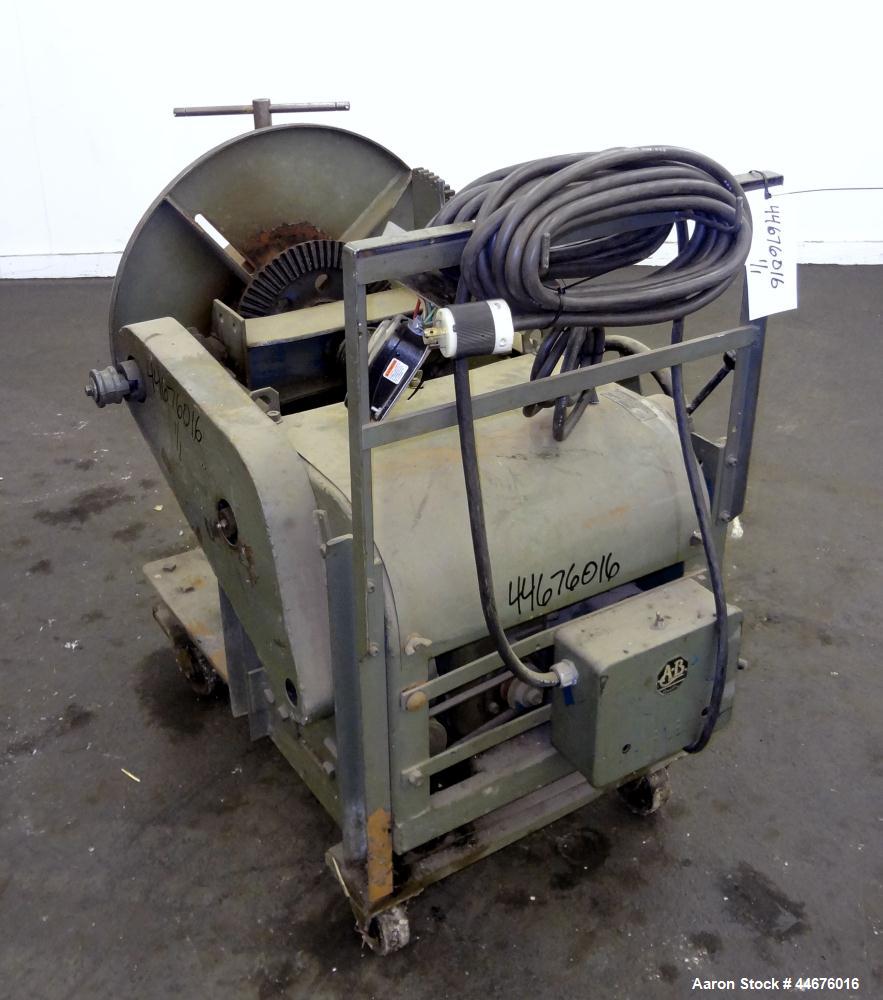 Used Ransome Welding Positioner, Size 5-HT. Approximate 500 pound capacity, foot pedal, and pendant control. Mounted on a frame with casters.