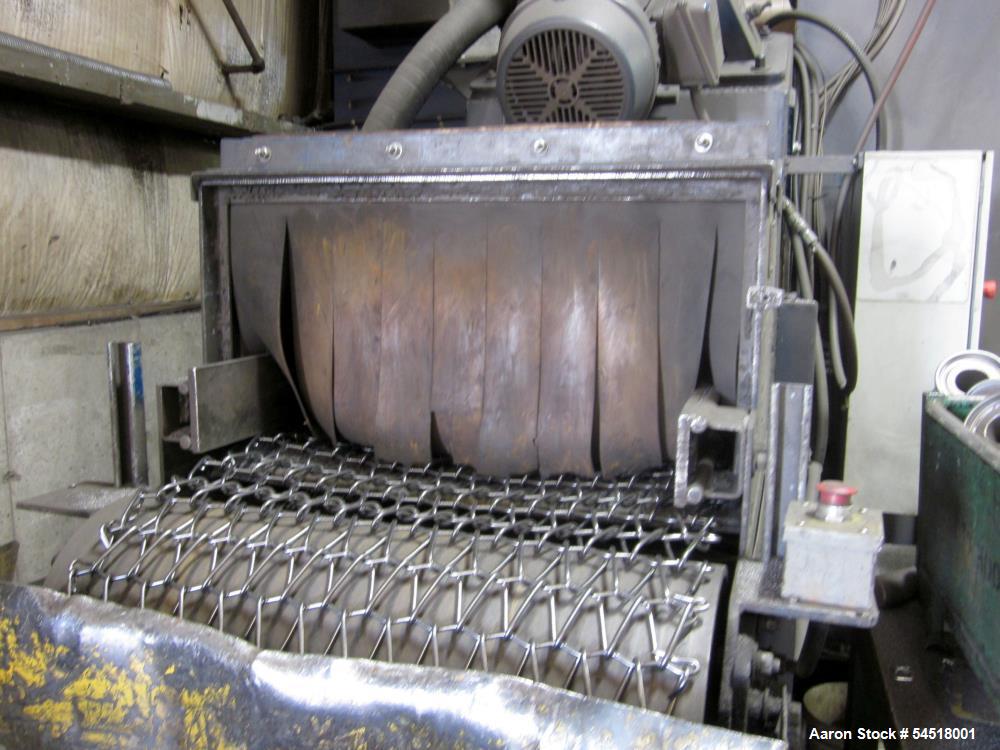 Used Wheelabrator 4-Wheel Wire Mesh Belt Shot Blast Machine – Continuous Feed Surface Preparation System