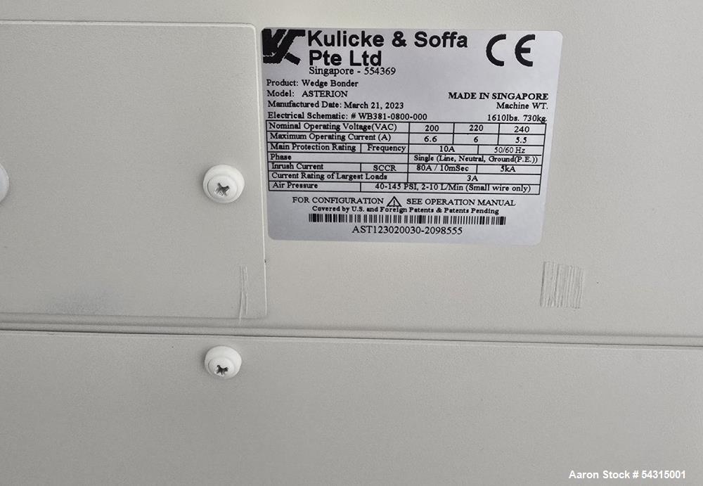 Used Kulicke & Soffa Asterion Wedge Bonding Machine – Advanced Precision (Built 2023)