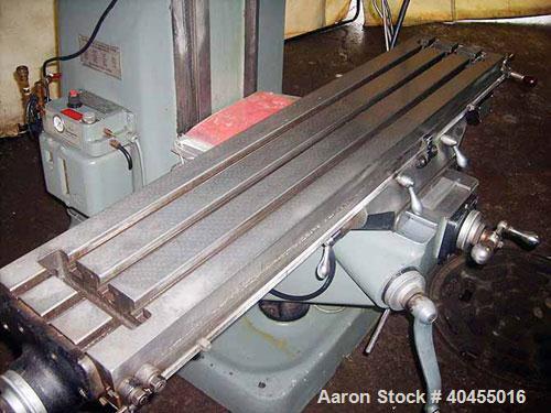 Used Bridgeport Series I vertical milling machine. Table size 9" x 48". Table travels: logitudinal 36", cross 12", quill travel 5", knee travel 16". Spindle speeds 4200 (variable). Spindle taper R8. ...
