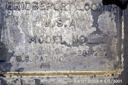 Used Bridgeport  Series 1 Knee Mill. Spindle speeds 80- 2720 (variable). Table size 9” deep x 36” wide. Driven by a 1 hp, 3/60/230/460 volt, 1420 rpm motor.