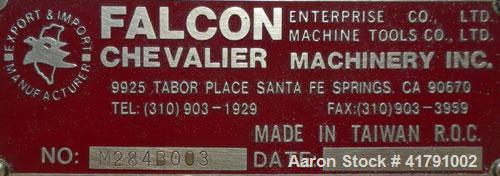 Used Chevalier High Precision Surface Grinder, Model FSG-2A818. Table size 8'' x 18''. Maximum grinding length 18'', width 8''. Maximum distance from table surface to spindle centerline 18''. Standar...