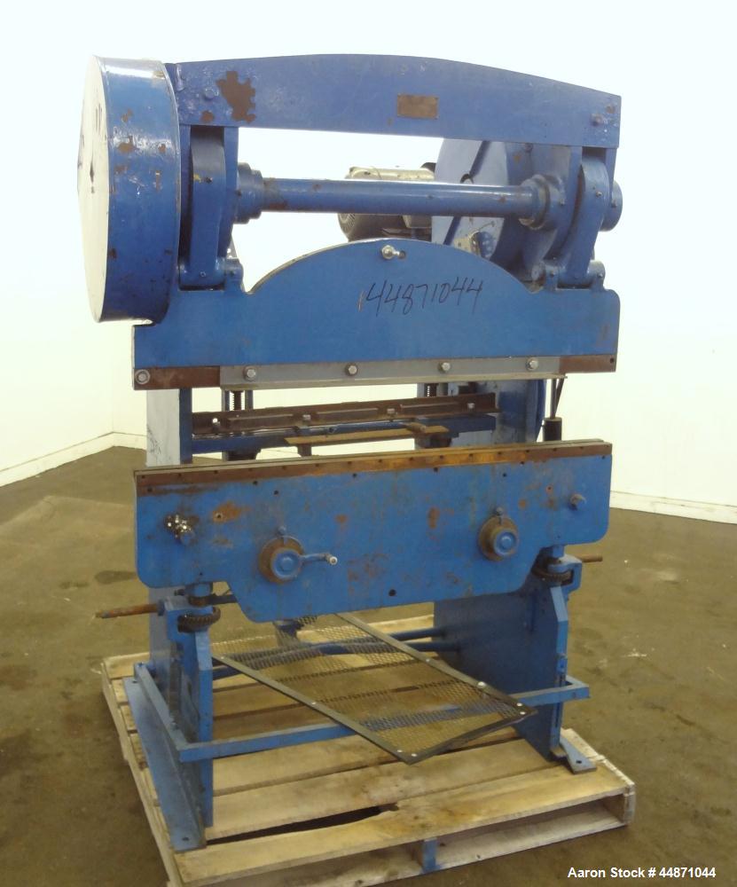 Used Chicago Dreis & Krump Mechanical Press Brake, Size 333. Capacity 48" x 10 gauge, stroke of ram 2". Includes a 2hp, 3/60/440 volt, 1750 rpm motor. Serial# L2002.