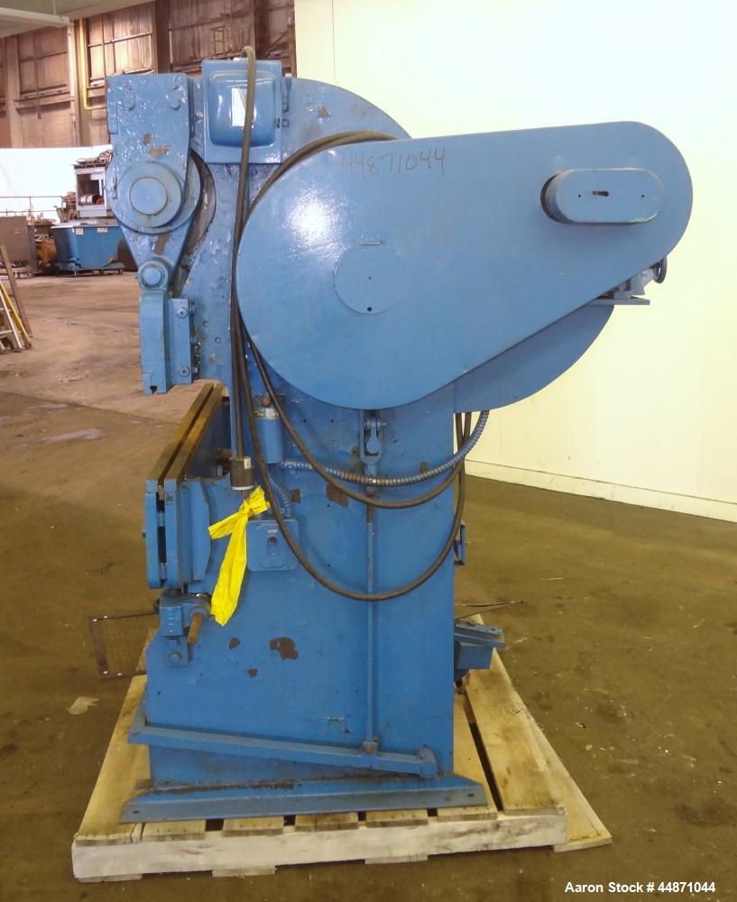 Used Chicago Dreis & Krump Mechanical Press Brake, Size 333. Capacity 48" x 10 gauge, stroke of ram 2". Includes a 2hp, 3/60/440 volt, 1750 rpm motor. Serial# L2002.