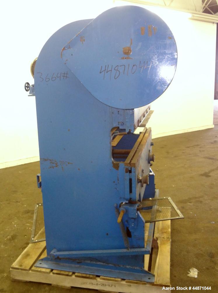 Used Chicago Dreis & Krump Mechanical Press Brake, Size 333. Capacity 48" x 10 gauge, stroke of ram 2". Includes a 2hp, 3/60/440 volt, 1750 rpm motor. Serial# L2002.