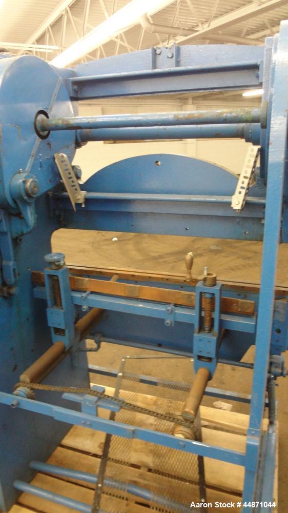 Used Chicago Dreis & Krump Mechanical Press Brake, Size 333. Capacity 48" x 10 gauge, stroke of ram 2". Includes a 2hp, 3/60/440 volt, 1750 rpm motor. Serial# L2002.