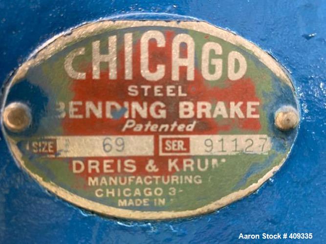 Used- Chicago Universal Steel Box & Pan Brake, Size 69
