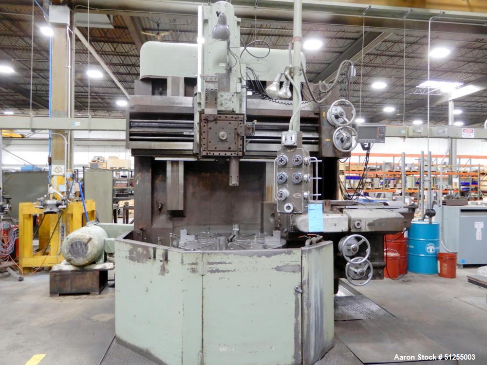 Used Bullard Cutmaster 75 Vertical Turret Lathe; 46" diameter table, 58" maximum swing, 40" maximum height under the rail, 250 RPM, Man-Au-Trol control, Pendant control, 4 jaw table with chuck jaws, ...