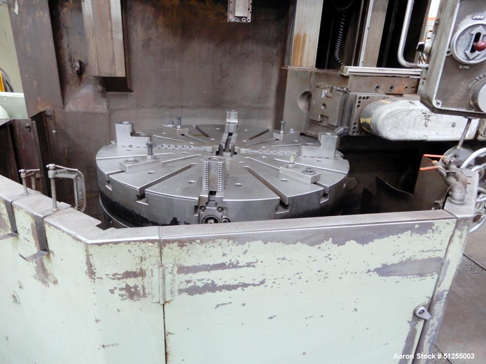 Used Bullard Cutmaster 75 Vertical Turret Lathe; 46" diameter table, 58" maximum swing, 40" maximum height under the rail, 250 RPM, Man-Au-Trol control, Pendant control, 4 jaw table with chuck jaws, ...