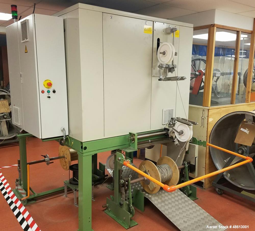 Used Wardwell Braider, Model DG24A. 208VAC, 3 phase. 97" high x 84" wide x 108" deep. Approximately 2,000 lbs. Last used for steel braiding of detonation cord for aerospace/defense application. Mfg. ...