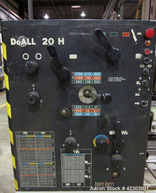Used DoAll Toolroom Engine Lathe, Model 20H. Swing over bed 20", swing over cross slide 12", distance between centers 80", top slide travel 6", width of bed 15", hole through spindle 4.1", spindle sp...
