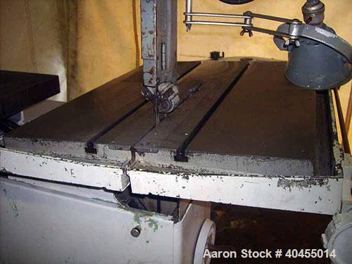 Used Do-All Vertical Band Saw, model 3612-3. Throat capacity (band to column) 36", Wor 12". Blade width 1/16" - 1", blade length 175". Table size (main) (2 T-slots) 24" F-B x 20" L-R. Table tilt (man...