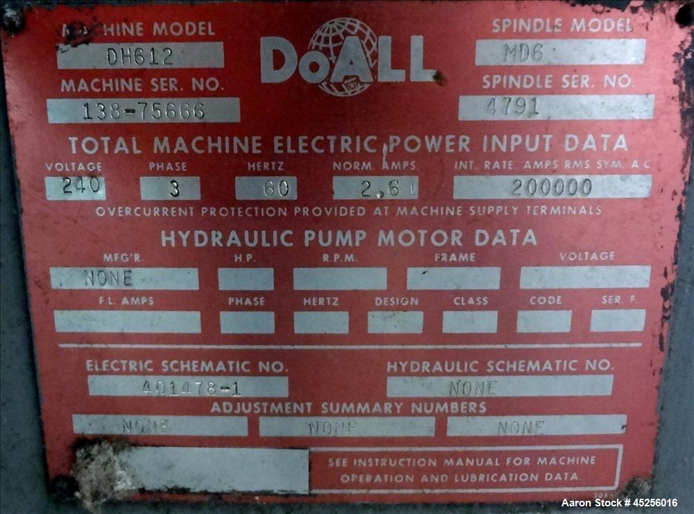 Used DoAll Surface Grinder, Model DH612