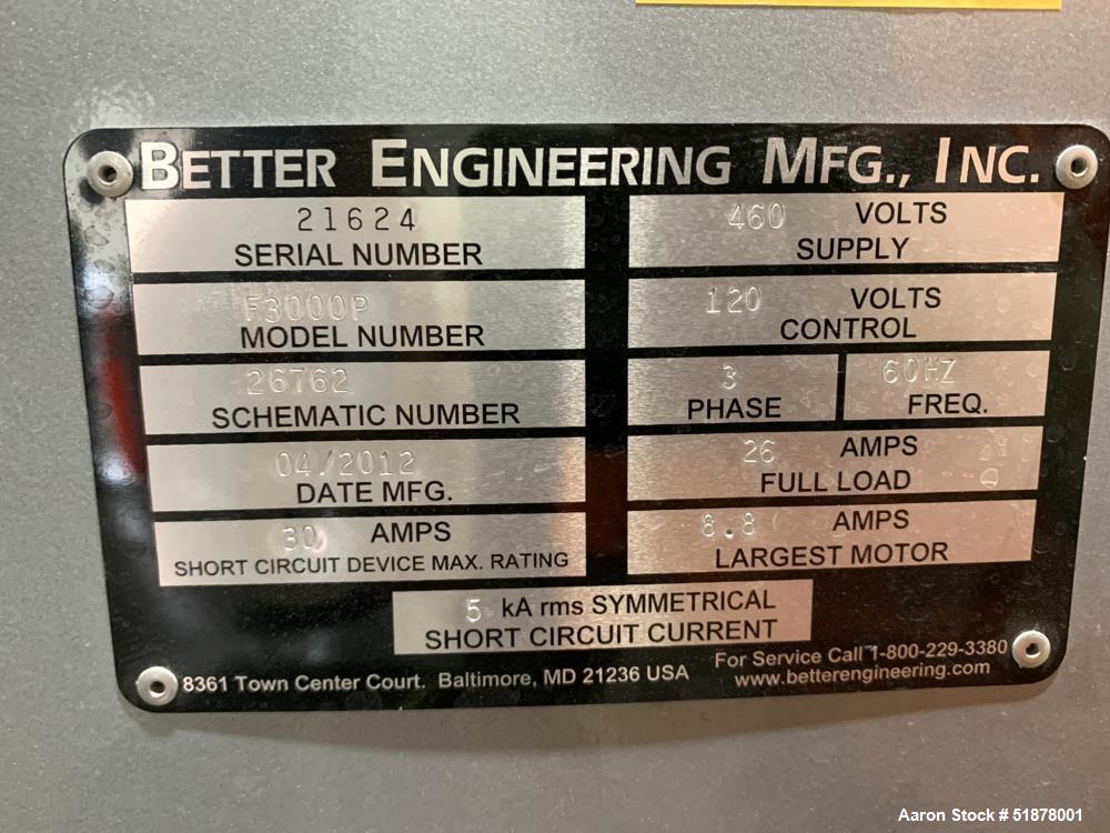 Used Industrial Better Engineering Purifier Series Heavy Duty Parts Washer - Model F-3000-P-SS - 30" Diameter - 750 lbs Capacity