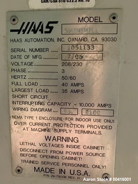 Used Haas Super Mini-Mill CNC Vertical Mill.