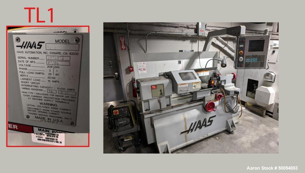 Used- HAAS CNC Lathe Model TL-1