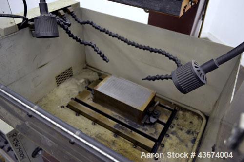 Used Hansvedt Ram Type EDM, Model Benchman. Work table size 9.4" x 14.2", table travel 5.5" x 8.5", work tank size 16" x 24" x 11" high, platen to table 18" maximum, 10" minimum, ram travel 8", plate...