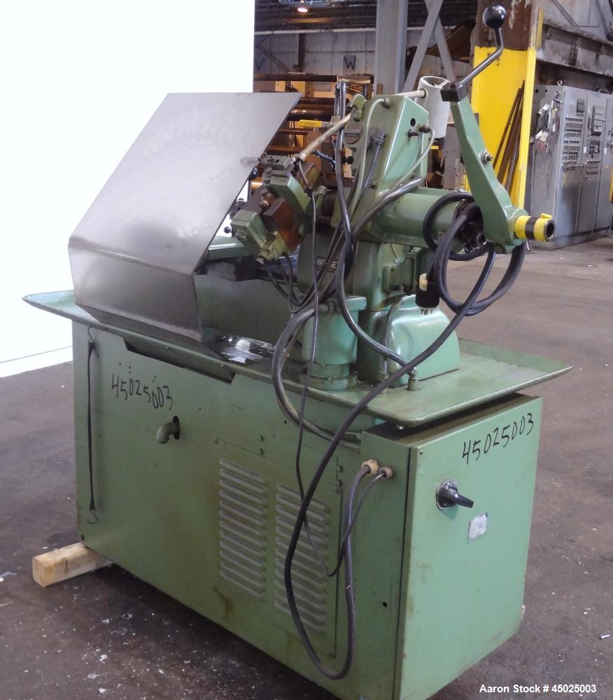 Used Hardinge HC Lathe. Approximate spindle capacity jaw chucks 5" max. Distance, face of turret to spindle, 13". Spindle speeds (variable) 125-3000 rpm. Spindle nose 2-3/16" /10. RH cross slide trav...