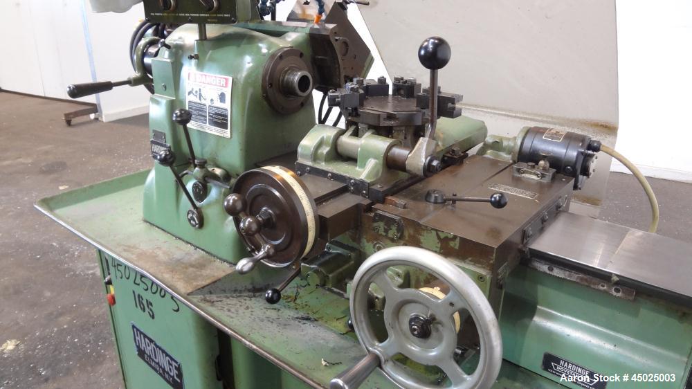 Used- Hardinge HC Lathe. Approximate spindle capacity jaw chucks 5" max. Distance, face of turret to spindle, 13". Spindle s...