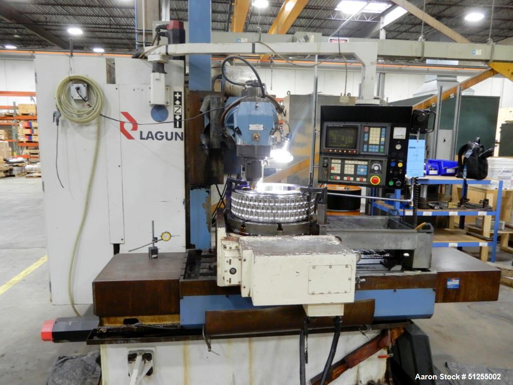 Used Lagun Model LBF-L1200 CNC Universal Milling Machine; 21"x47" table, 43" longitudinal travel, 23" ram travel, 23"vertical travel, 50 taper spindle, 50-3000 RPM speed range, Universal vertical hea...