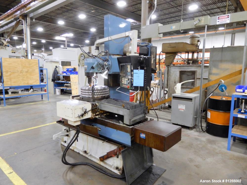 Used Lagun Model LBF-L1200 CNC Universal Milling Machine; 21"x47" table, 43" longitudinal travel, 23" ram travel, 23"vertical travel, 50 taper spindle, 50-3000 RPM speed range, Universal vertical hea...