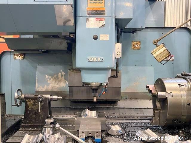 Used OKK Vertical Machining Center, Model MCV-660. 6000 RPM spindle speed; 59" X-axis, 26" Y-axis, 25.5" Z-axis; 25.5" 67" L x 25.5" W table size; 24 Tool changer capacity; 26,500 lbs. approximate we...