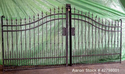 Used- Wrought Iron Gates.  Set Consisting Of: (2) Gates, each approximate 80" wide x 84" tall.