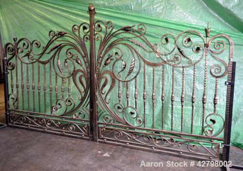 Used- Wrought Iron Gates. Consisting Of: (2) Gates, each approximate 80" wide x 91" tall.