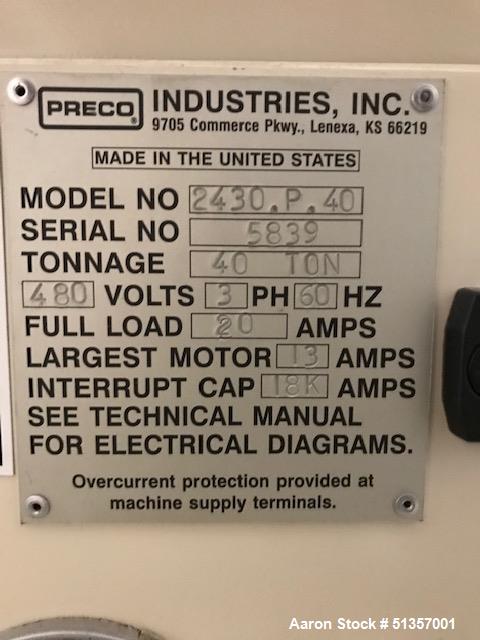 Used- Preco 40 Ton Press Stamping Unit