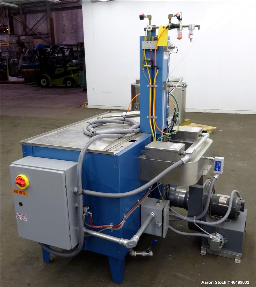 Used Ramco Equipment Migi-Kleen Parts Dryer, Model MK48EBSS, 304 Stainless Steel. 150 Pound capacity, heating rated 18 kw. Working zone 46" long x 21" wide x 16" deep, internal tank 48" long x 26" wi...