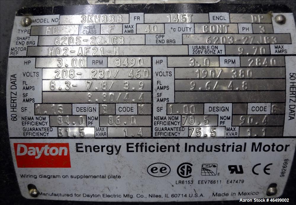 Used Ramco Equipment Migi-Kleen Parts Dryer, Model MK48EBSS, 304 Stainless Steel. 150 Pound capacity, heating rated 18 kw. Working zone 46" long x 21" wide x 16" deep, internal tank 48" long x 26" wi...