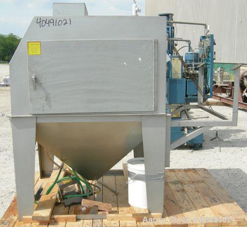 Used Trinity Tool Company Dry Blast Sandblast Cabinet, model 48X48SL/DELUXE, carbon steel. 48" wide x 48" deep work area. Lighted hinged cabinet, 2 hand holes, viewing window, and a side access door....