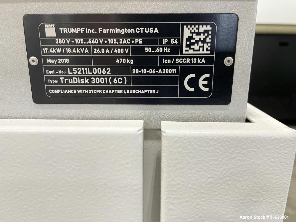 Used Trumpf TruLaser Tube 5000 – 3000W Fiber Laser | 5.984" Max OD | Complete System with TruDisk 3001 | 2018