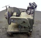 Used Ransome Welding Positioner, Size 5-HT. Approximate 500 pound capacity, foot pedal, and pendant control. Mounted on a frame with casters.