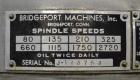 Used Bridgeport  Series 1 Knee Mill. Spindle speeds 80- 2720 (variable). Table size 9” deep x 36” wide. Driven by a 1 hp, 3/60/230/460 volt, 1420 rpm motor.