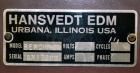 Used Hansvedt Ram Type EDM, Model Benchman. Work table size 9.4