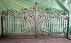 Used- Wrought Iron Gates. Consisting Of: (2) Gates, each approximate 80