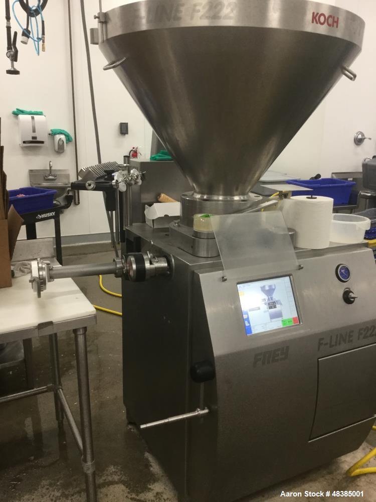 Used Frey Vacuum Stuffer, Model F-222. Stainless steel.