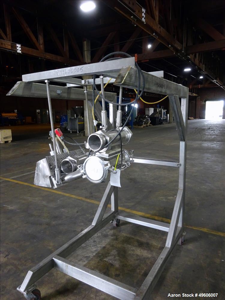 Used- 3 Up Water Wheel. Mounted on Portable Stainless Steel Cart.