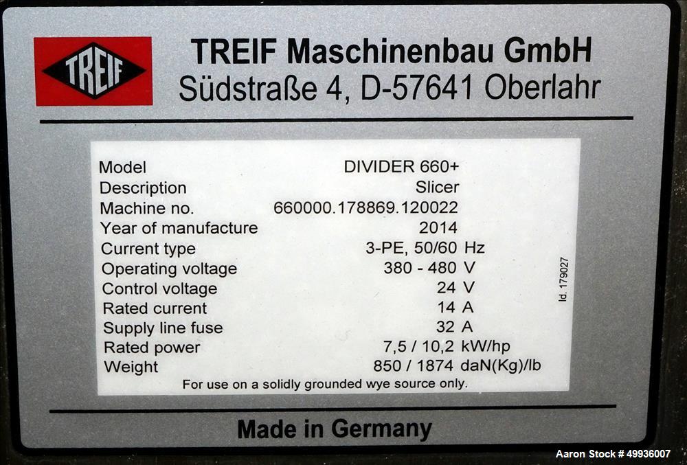 Used- Treif Slicer, Model Divider 660+.