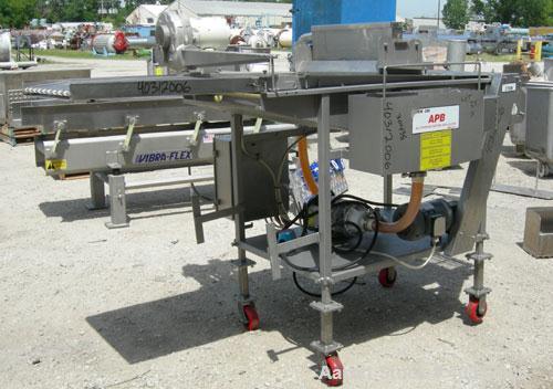 Used Stein all purpose batter applicator, model APB-24, 304 stainless steel. 24" wide x 96" long wire mesh belt, driven by an approximately 1 hp gearmotor. Dual curtain overflow with overflow and a 1...